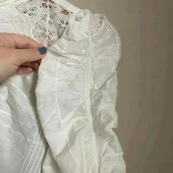 Farm Rio White Lace Blouse Size Large - Picture 6 of 13